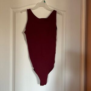 2 for $20 - Solemio Red Bodysuit Top Sleeveless Scoop Neck